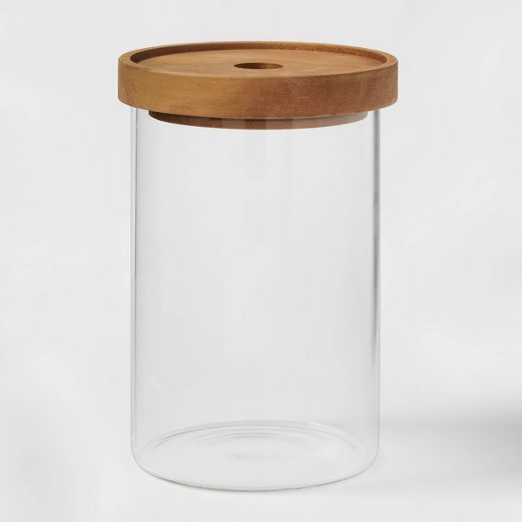 Medium Glass Storage Canister with Wood Lid - Threshold&#8482; | Target