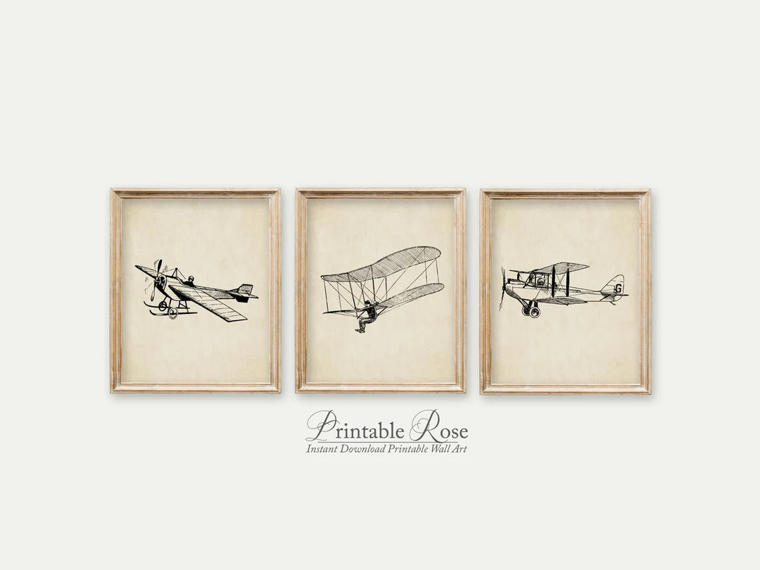 Airplane Decor, Airplane Printables, Airplane, Airplane Nursery, Airplane Prints, Boy Nursery, Wa... | Etsy (US)
