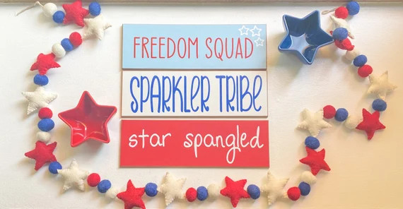 4th of July Patriotic Shelfies | Memorial Day Shelfies | Bookshelf Decor |  Handmade Home decor |... | Etsy (US)