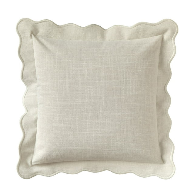 Mainstays by Becky G. & Alejandra Scallop Decorative Pillow, Papyrus Beige, 18" x 18" | Walmart (US)
