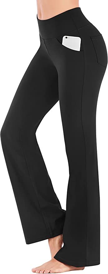 IUGA Bootcut Yoga Pants with Pockets for Women High Waist Workout Bootleg Pants Tummy Control, 4 ... | Amazon (UK)