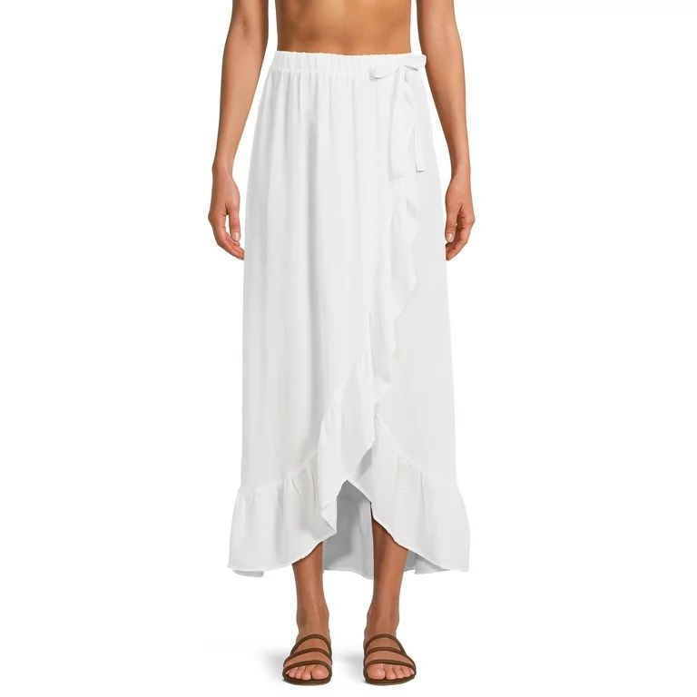 Time and Tru Women's and Women's Plus Ruffle Trim Skirt Cover Up | Walmart (US)