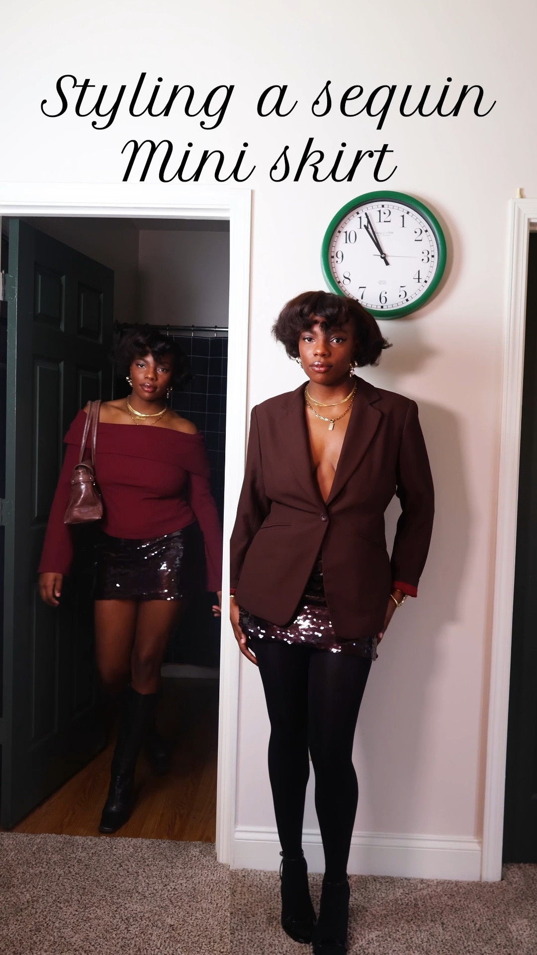 A sequin mini skirt 4 ways! The skirt is a low rise mini (no stretch)  for less than $50 🤎 on sale for $30

#LTKGiftGuide #LTKHoliday #LTKFindsUnder50