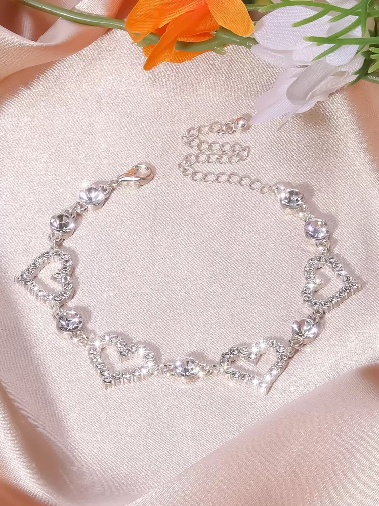 Rhinestone Heart Decor Bracelet | SHEIN