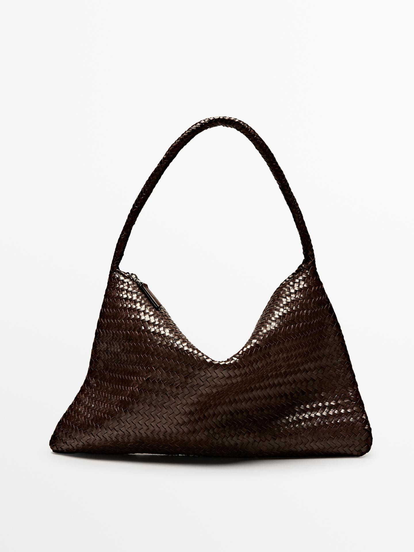 Braided nappa leather bag | Massimo Dutti US