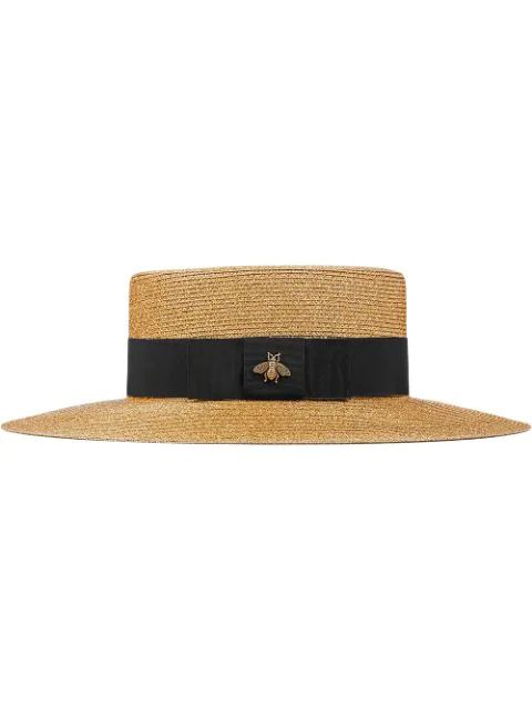 bee-embellished boater hat | Farfetch (UK)