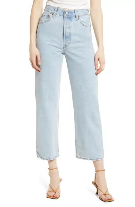 Levi’s® Ribcage Ripped High Waist Ankle Straight Leg Jeans | Nordstrom