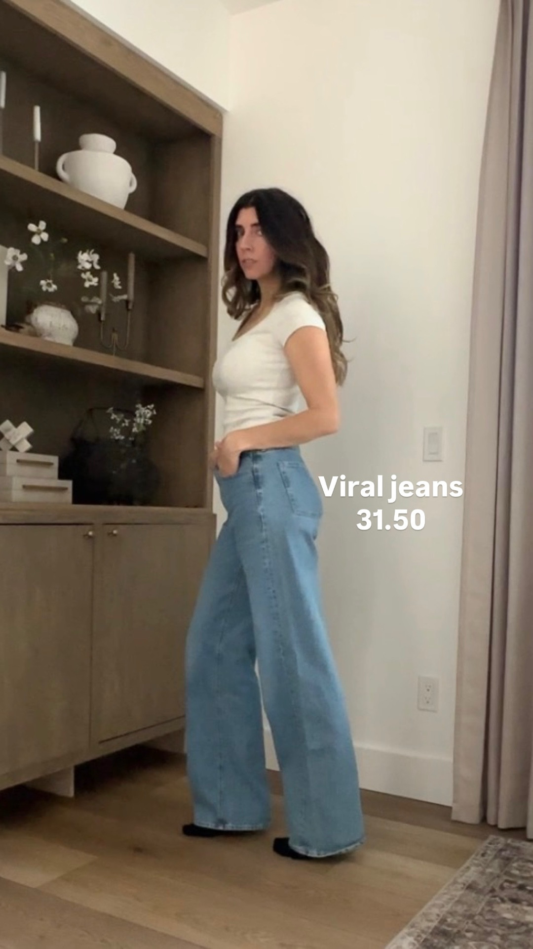 Tall rib age wide leg Jean but at 3rd of the cost. On sale now and in many washes . Tall, regular and even petite sizes. 

#LTKootd #LTKTall #LTKSaleAlert
