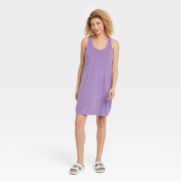 Women's Terry Tank Dress - A New Day™ Purple | Target