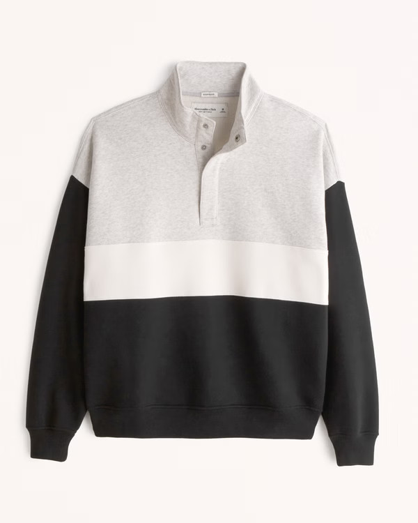 Men's Half-Snap Mockneck Sweatshirt | Men's New Arrivals | Abercrombie.com | Abercrombie & Fitch (US)