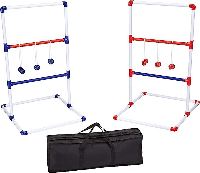 Amazon Basics Ladder Toss Outdoor Lawn Game Set with Soft Carrying Case, 2 Count, Full Size, Blue... | Amazon (US)