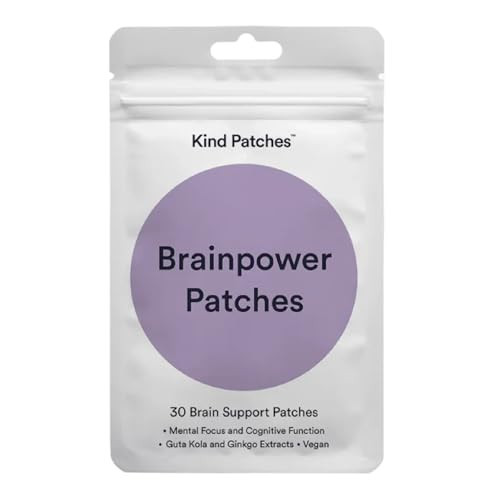 Kind Patches Brainpower Patches with Bacopa, Gotu Kola, Gingko Plant, and Lions Mane Extract - Vegan - 30 Count | Amazon (US)