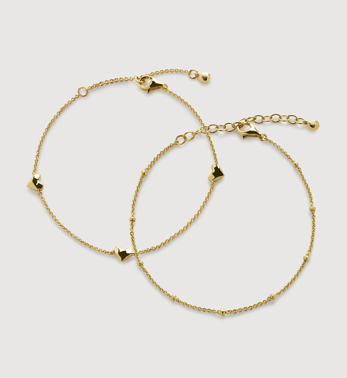 Heart and Beaded Chain Bracelet Set | Monica Vinader (Global)