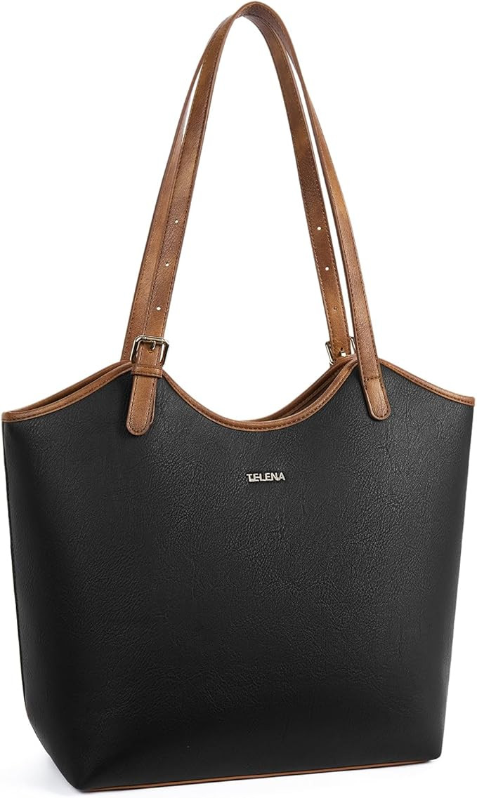 Telena Leather Tote Bag for Women Waterproof Woven Womens Tote Purse and Handbags for Work Travel... | Amazon (US)