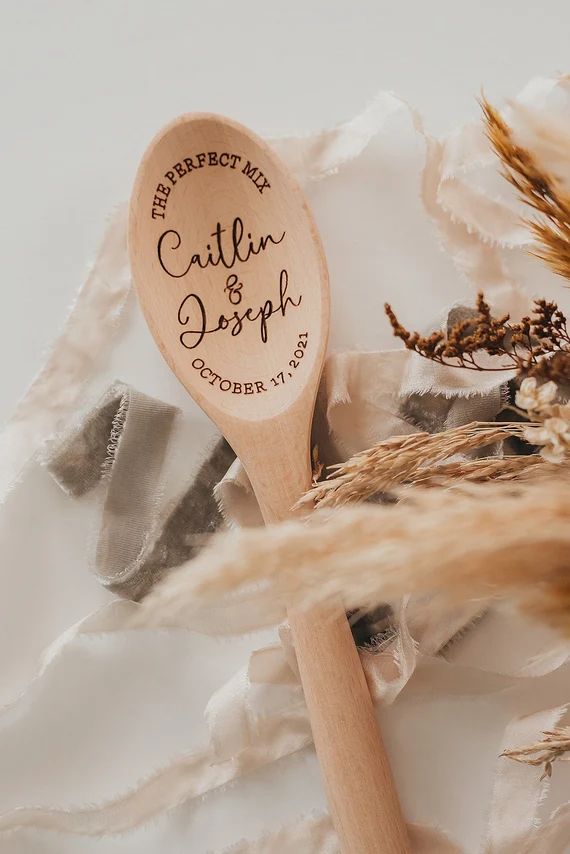 Wood Mixing Spoon the Perfect Mix  Personalized Name Wedding - Etsy | Etsy (US)