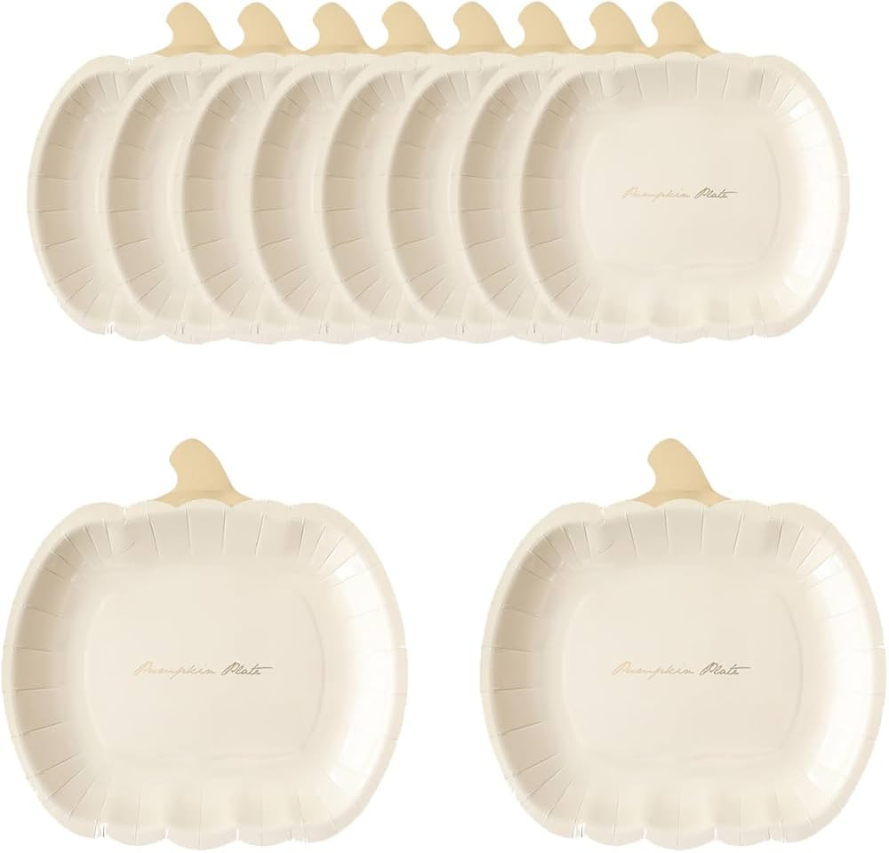 RCFINE 10Pcs Pumpkin Plates Fall Pumpkin Paper Plates Disposable Plates Thanksgiving Harvest Fall... | Amazon (US)
