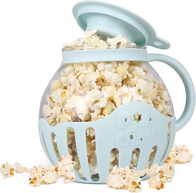 MMUGOOLER Glass Microwave Popcorn Popper, 2.25QT Original Popcorn Jar with Silicone Lid, Without ... | Amazon (US)