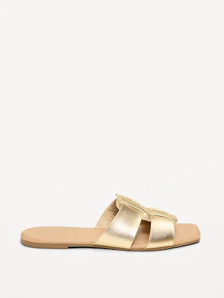 Faux-Leather Slide Sandals | Old Navy (CA)