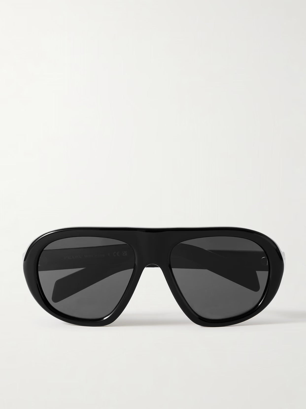 Prada Eyewear - Oversized Aviator-style Acetate Sunglasses - Black | NET-A-PORTER (UK & EU)