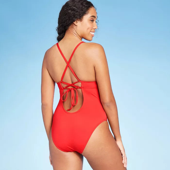 Women's Ruffle Front One Piece Swimsuit - Shade & Shore™ Red | Target