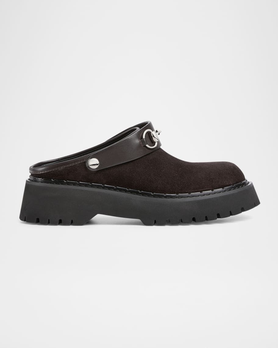 Gum Horsebit Belt Mules | Neiman Marcus