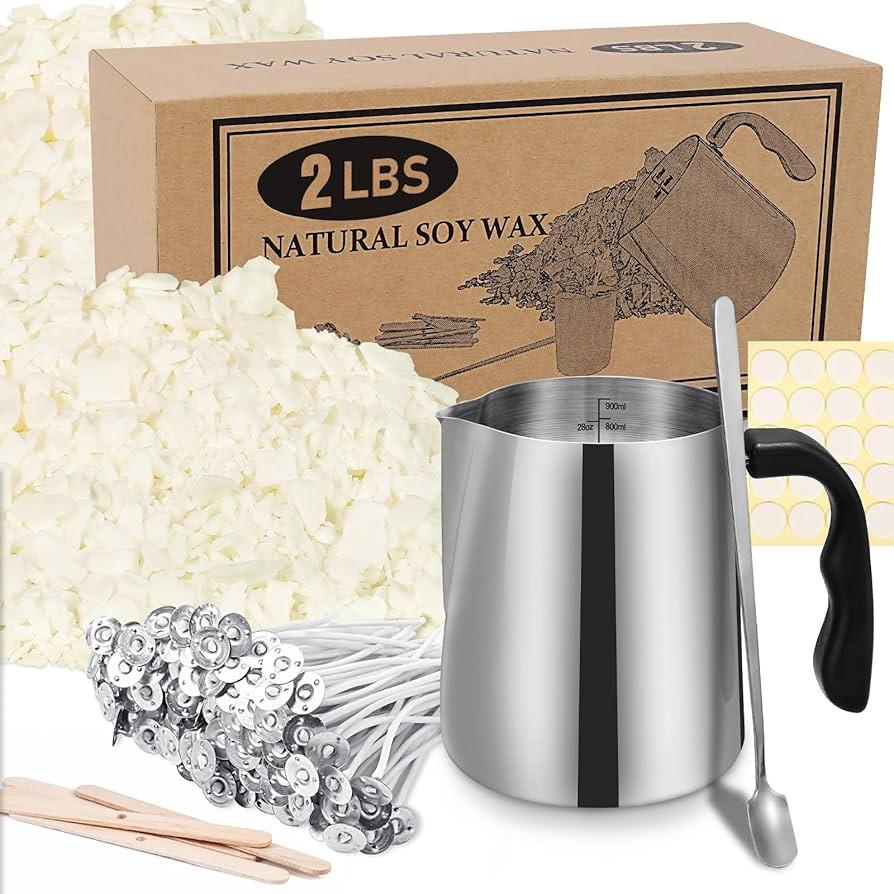 SAEUYVB Candle Making Kit - Natural Soy Wax DIY Candle Making for Adults, Including 2lbs Soy Wax ... | Amazon (US)