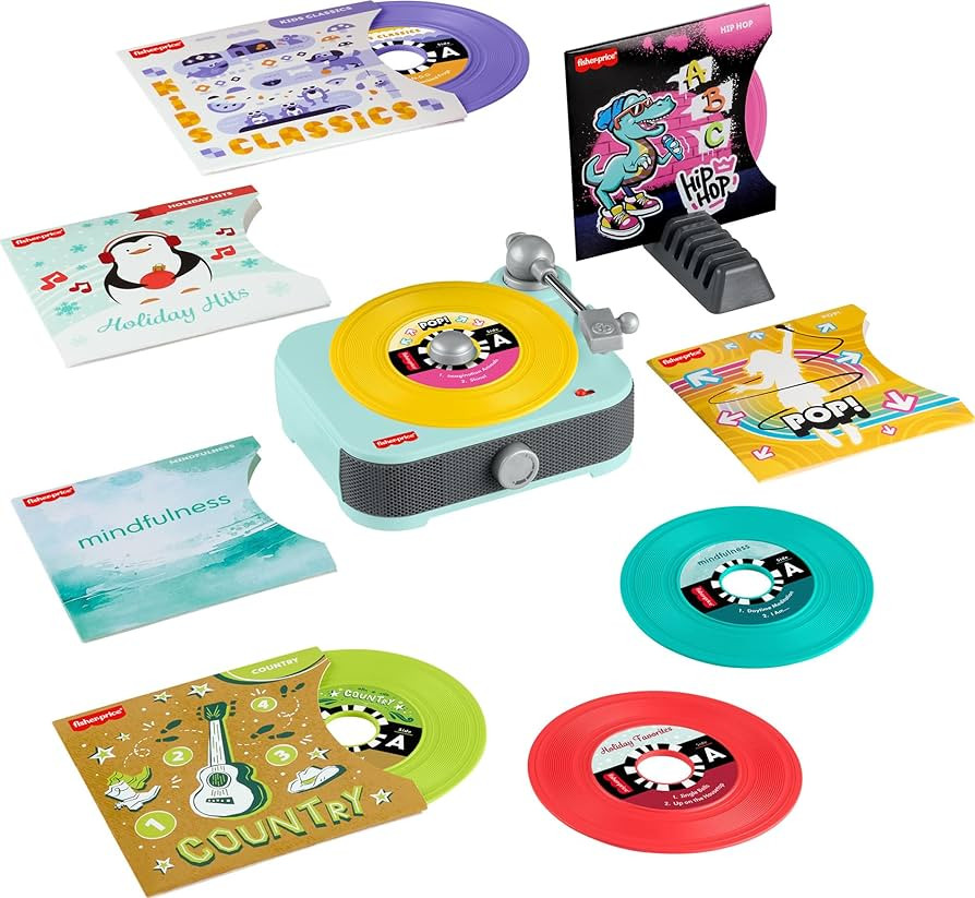 Fisher-Price Musical Toy Deluxe Rockin’ Record Player Pretend Turntable with 6 Albums for Presc... | Amazon (US)
