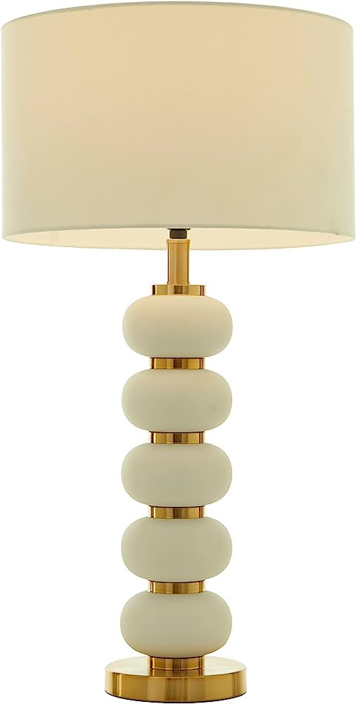 CosmoLiving by Cosmopolitan Metal Table Lamp with Drum Shade, 15" x 15" x 28", White | Amazon (US)