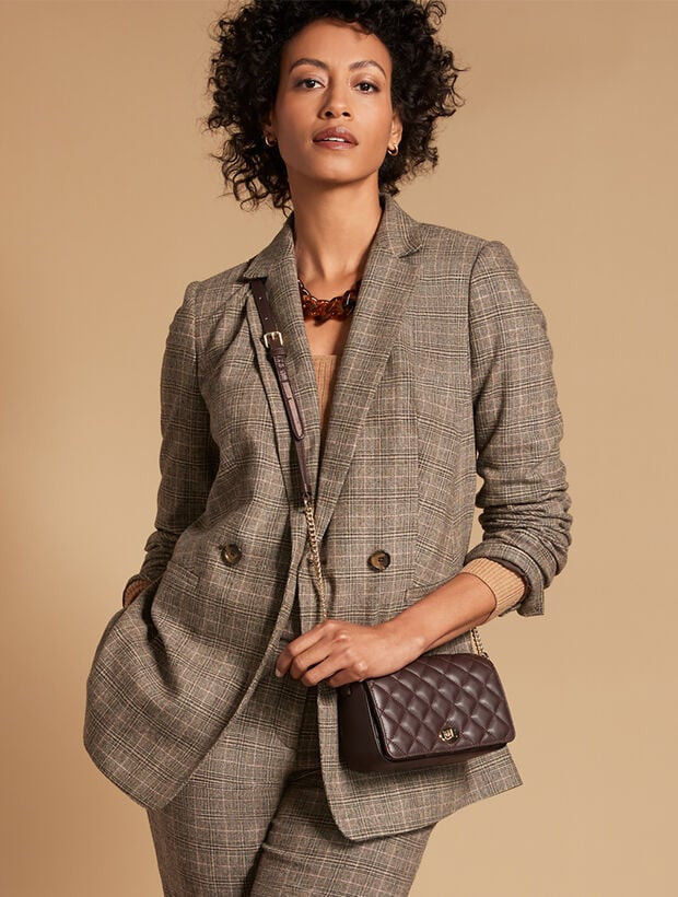 Italian Wool Blend Glen Plaid Blazer | Talbots