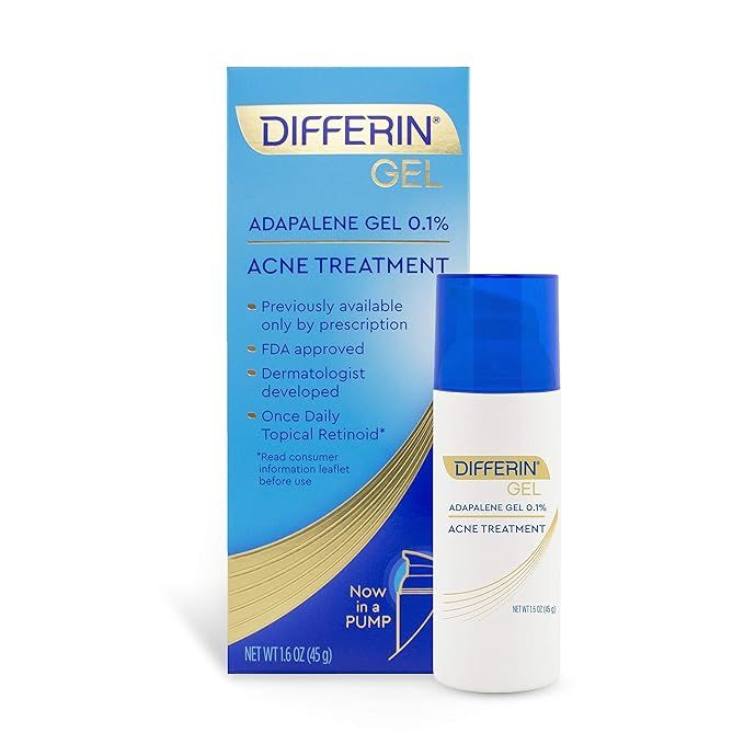 Acne Treatment Differin Gel, 90 Day Supply, Retinoid Treatment for Face with 0.1% Adapalene, Gent... | Amazon (US)