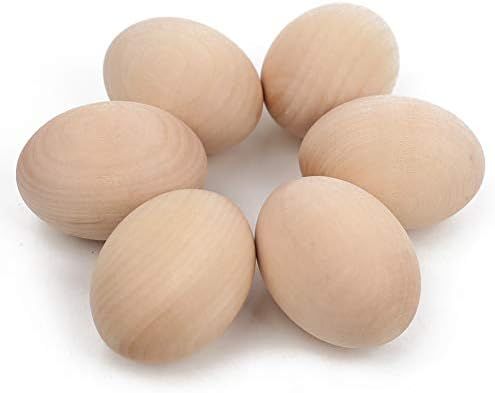 DomeStar Easter Wooden Egg, 6PCS 2.5" Unpainted Wood Eggs | Amazon (US)