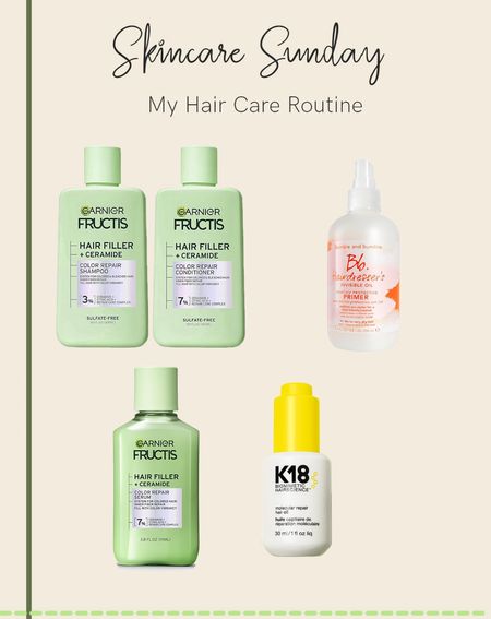 Skincare sunday 
Haircare routine 
Garnier hair filler 
K18 oil 
Bumble and bumble invisible oil 

#LTKFindsUnder50 #LTKSeasonal #LTKBeauty