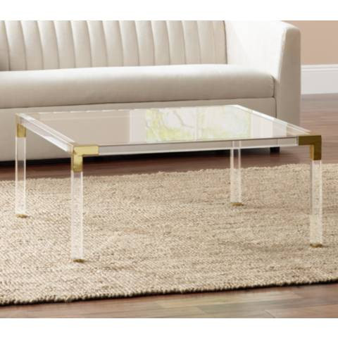 Hanna 40" Square Clear Acrylic Modern Coffee Table - #1G405 | Lamps Plus | Lamps Plus