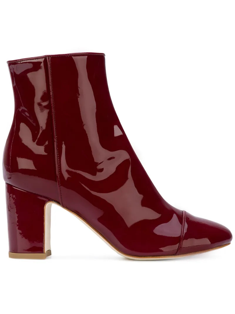 Polly Plume - Ally ankle boots - women - Patent Leather/Leather/rubber - 35, Red, Patent Leather/Leather/rubber | FarFetch US
