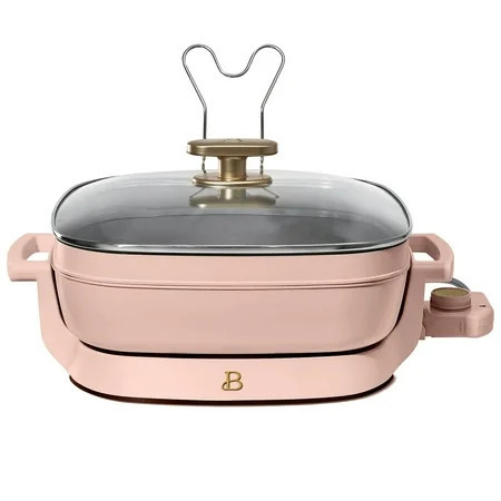 Beautiful 5 in 1 Electric Skillet - Expandable up to 7 Qt with Glass Lid, Rose by Drew Barrymore | Walmart (US)