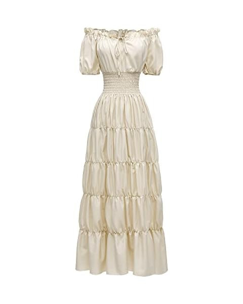 Women Renaissance Dress Pirate Peasant Wench Irish Costume Medieval Boho Chemise Faire Gown Maxi ... | Amazon (US)