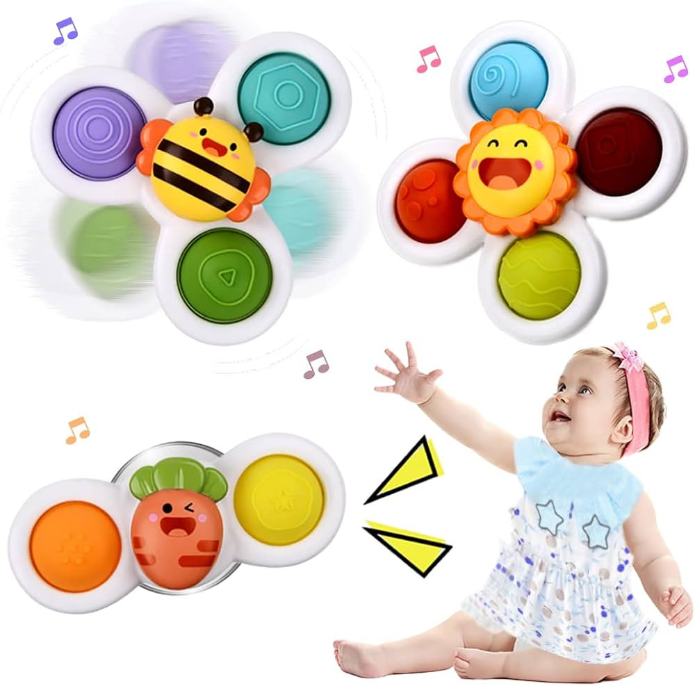 Suction Cup Spinner Infant Baby Toys 12-18 Months, Spinning Top Sensory Toys for Toddlers 1-3 Yea... | Amazon (US)