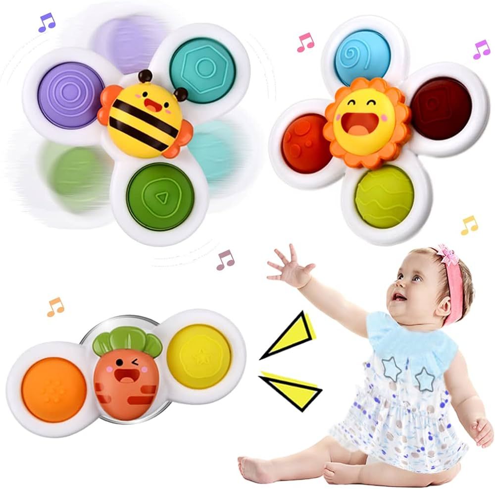 Suction Cup Spinner Infant Baby Toys 12-18 Months, Spinning Top Sensory Toys for Toddlers 1-3 Yea... | Amazon (US)