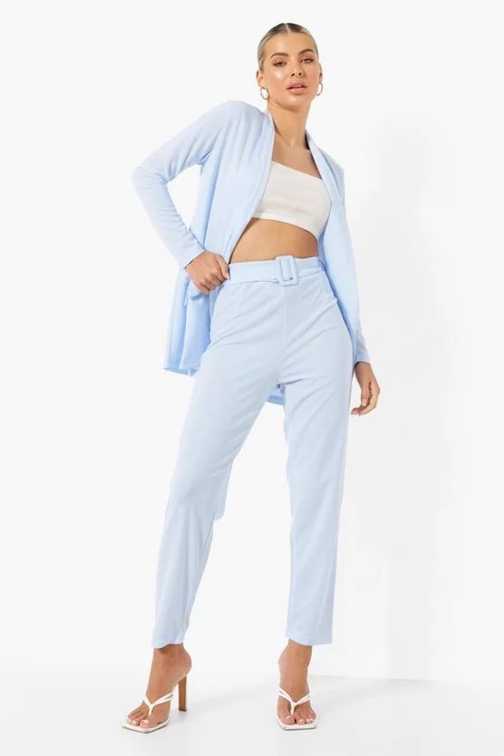 Blazer & Self Fabric Trouser Suit Set | Boohoo.com (US & CA)