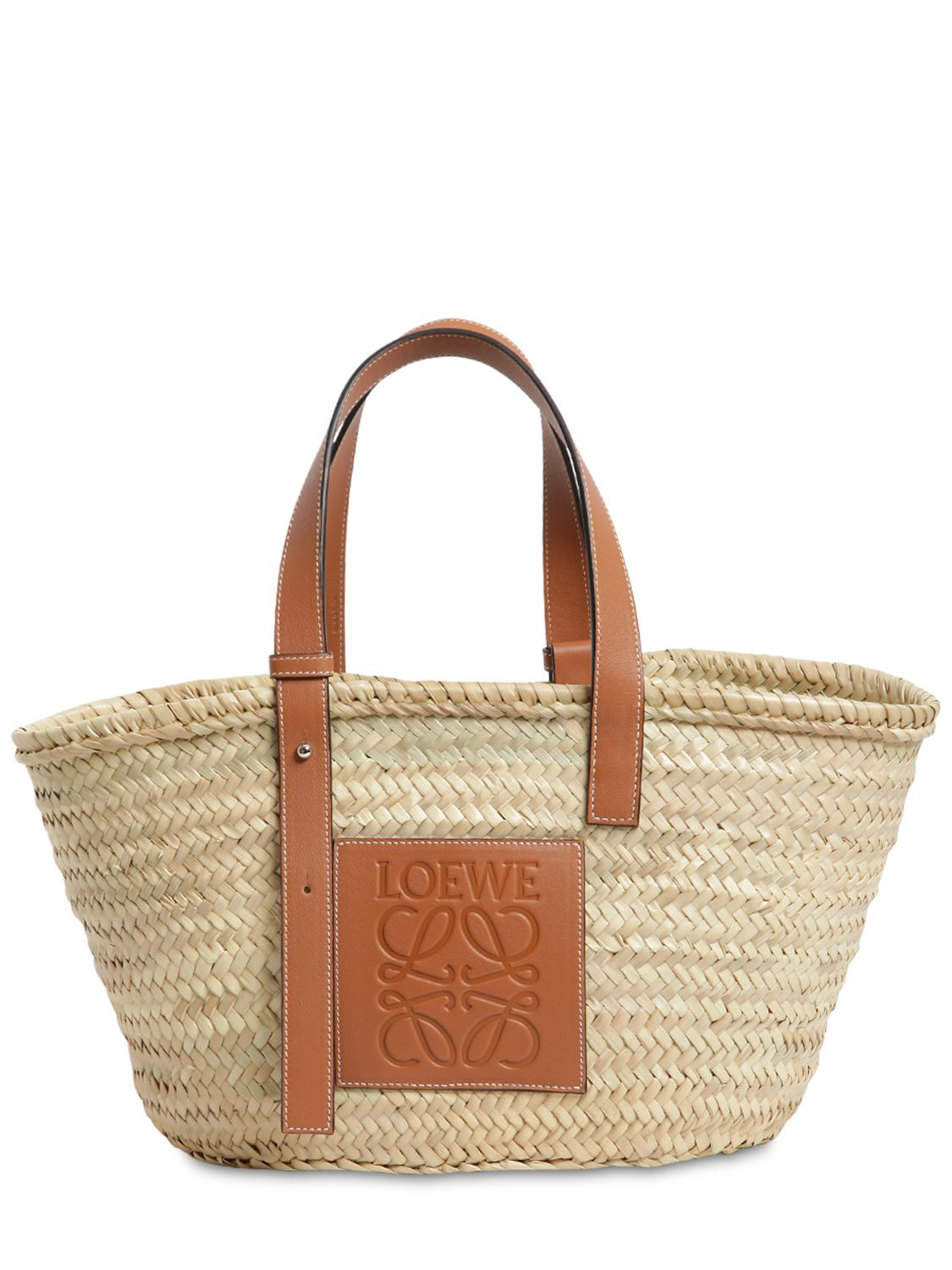 WOVEN STRAW BASKET BAG | Luisaviaroma