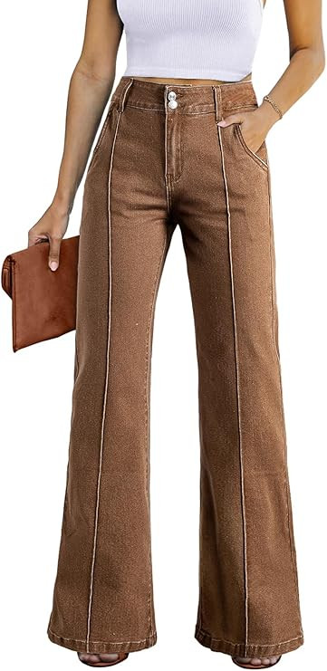 Sidefeel Womens Wide Leg Jeans Casual Baggy High Waisted Stretch Denim Pants | Amazon (US)