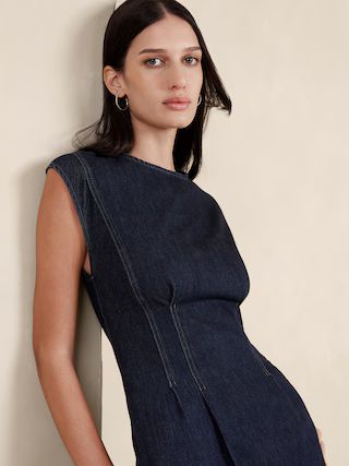 Lina Italian Denim Midi Dress | Banana Republic (US)