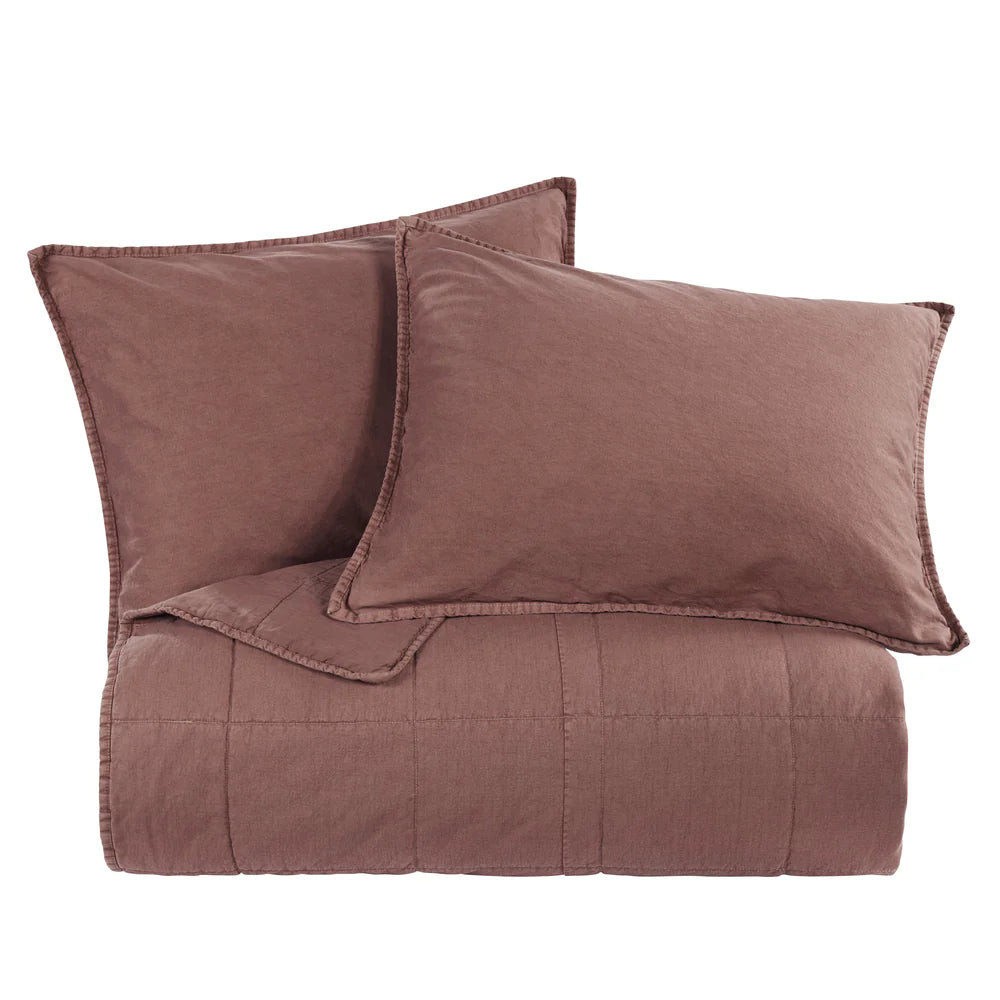 Cotton Stonewashed Canvas Coverlet Sarsaparilla | Mintly Home