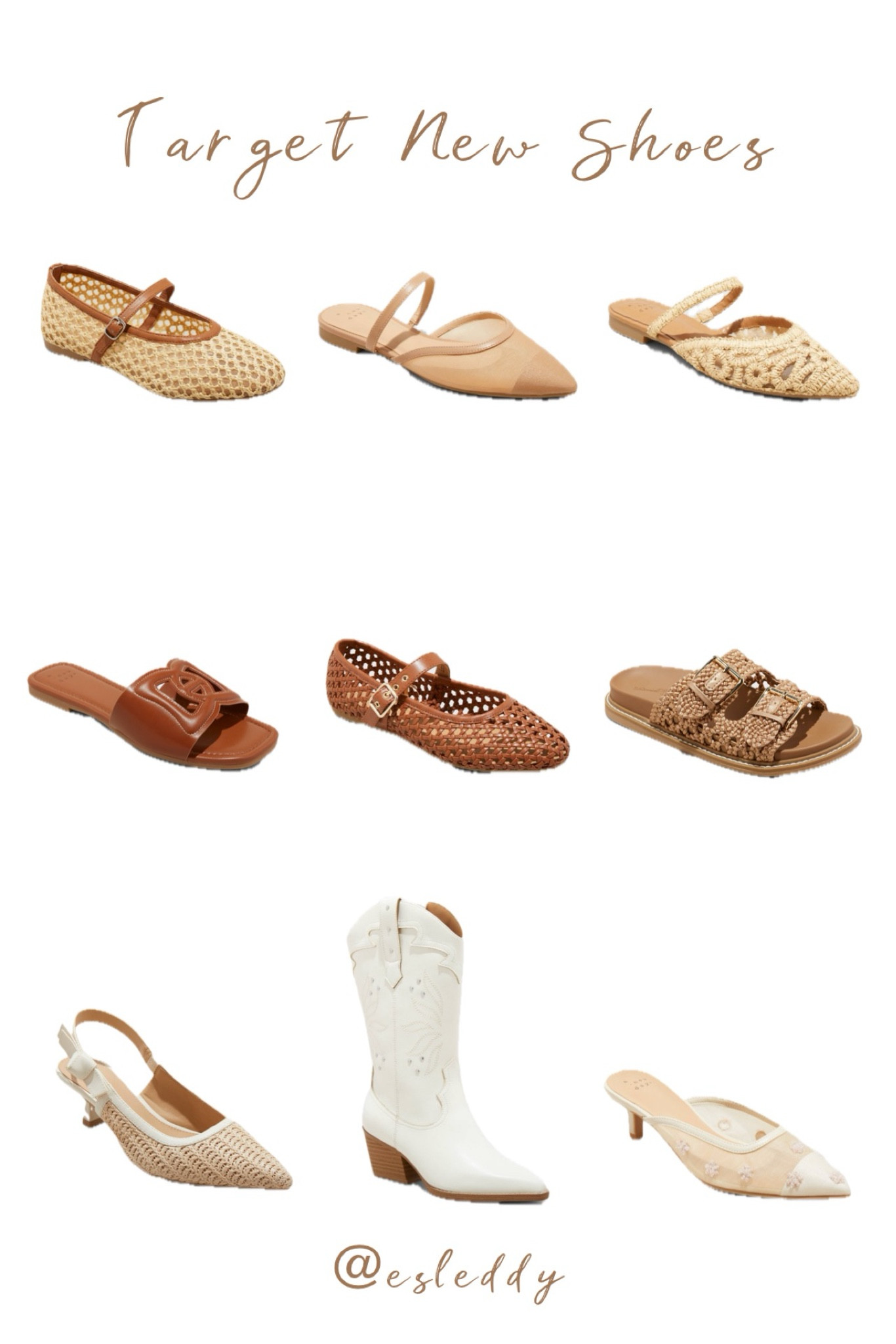 Target has some great new arrivals in shoes for early spring!

Mary Jane flats
Raffia flats
Slides
White cowboy boots
Raffia slingbacks
Double buckle sandals

#LTKShoeCrush #LTKFindsUnder50 #LTKStyleTip