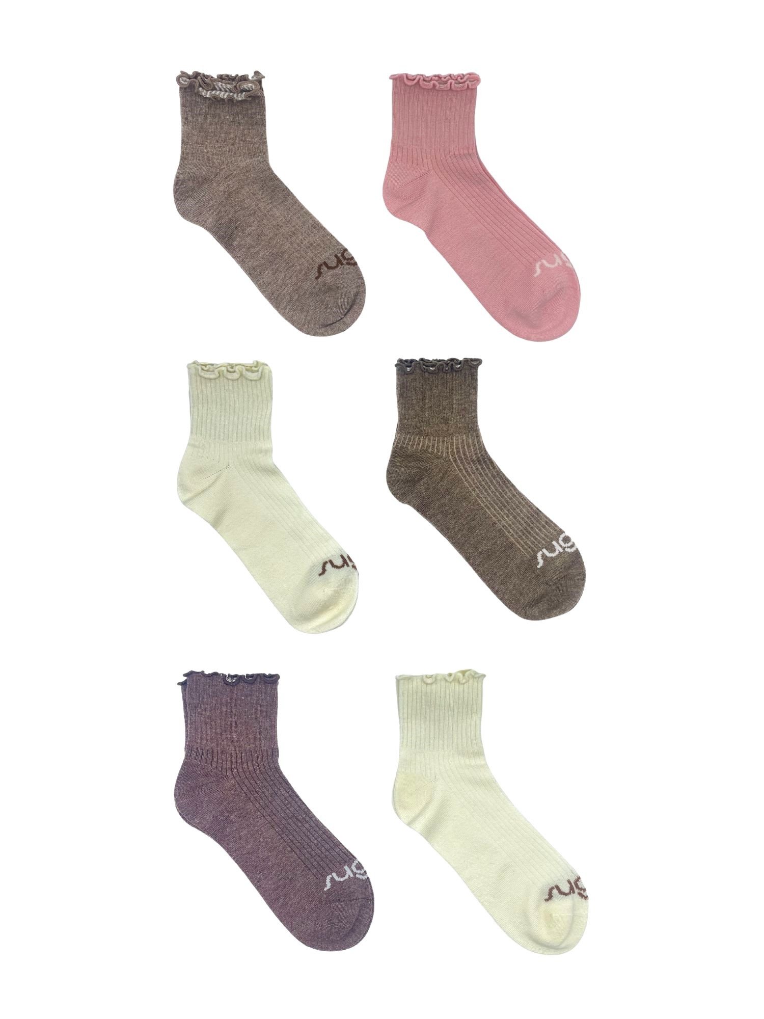 Sugar, Women's Ruffle Capri Socks, 6-Pack, Size 4-10 - Walmart.com | Walmart (US)