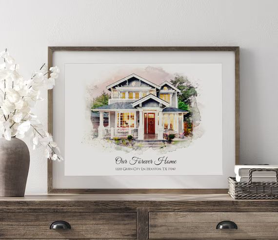 First Home Gift, House Watercolor Painting from Photo, Custom Watercolor, New Home Gift, Realtor ... | Etsy (US)