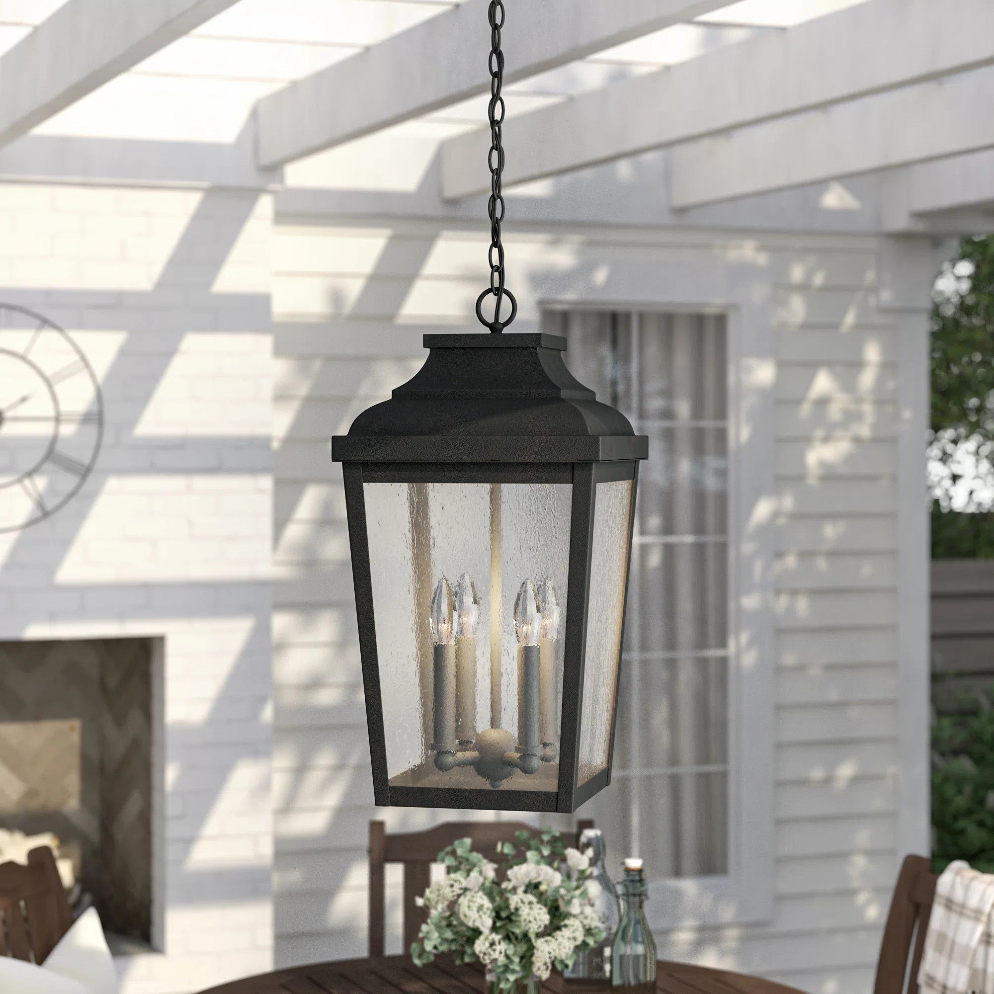 Mayhugh Chelesa Bronze 4 -Bulb 21.75" H Outdoor Hanging Lantern | Wayfair North America