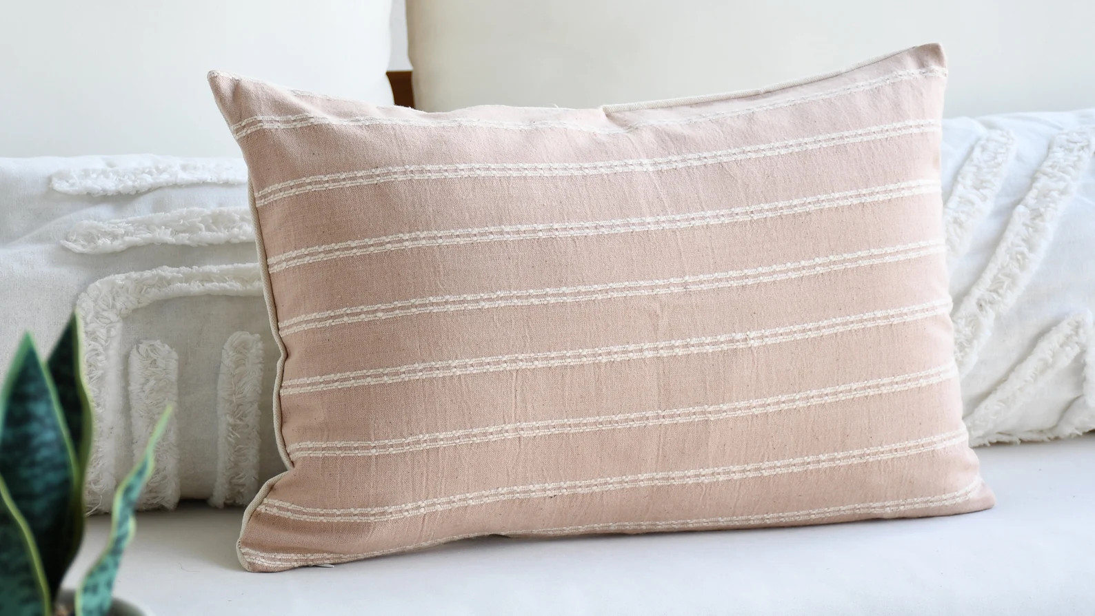 Soft Pink Little Lumbar Pillow Cover | Girls room Pillow Covers | 12 x 18 Beige cotton pillow | L... | Etsy (US)