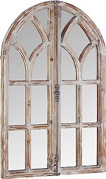 Amazon Brand - Stone & Beam Vintage Farmhouse Wooden Arched Multipanel Mantel Rectangular Mirror,... | Amazon (US)