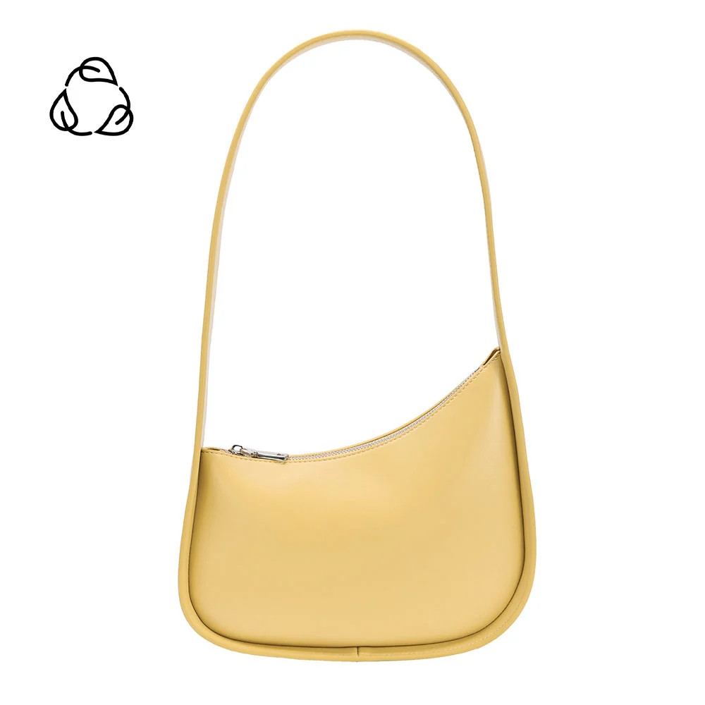 Yellow Willow Medium Recycled Vegan Leather Shoulder Bag | Melie Bianco | Melie Bianco